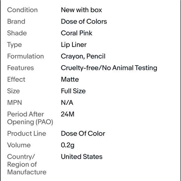 AUTHENTIC DOSE OF COLORS Lip Liner with built-in sharpener IT'S COMPLICATED NWT - Picture 3 of 3